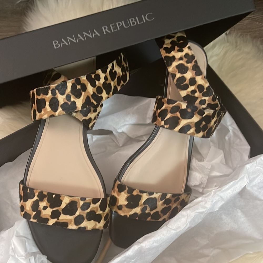 Banana Republic Leopard Leather Sandal